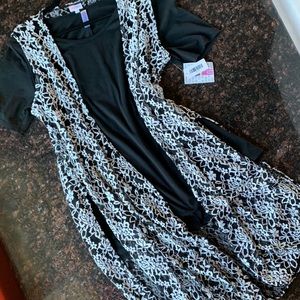 M. LuLaRoe JOY lace vest. Black & White. NWT.